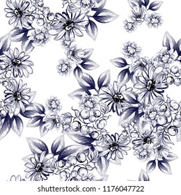 Abstract elegance seamless pattern with floral background