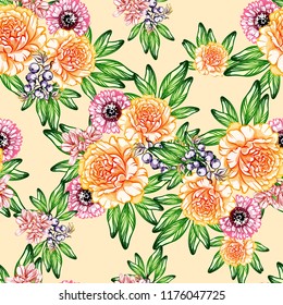 Abstract elegance seamless pattern with floral background