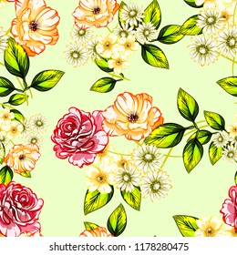 Abstract elegance seamless pattern with floral background
