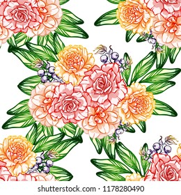 Abstract elegance seamless pattern with floral background
