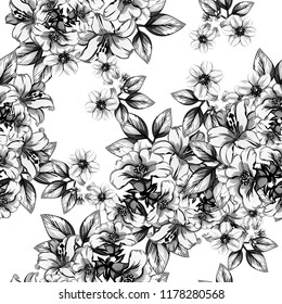 Abstract elegance seamless pattern with floral background
