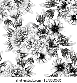 Abstract elegance seamless pattern with floral background
