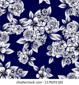 Abstract elegance seamless pattern with floral background
