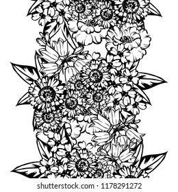 Abstract elegance seamless pattern with floral background
