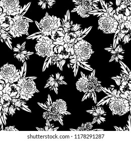 Abstract elegance seamless pattern with floral background

