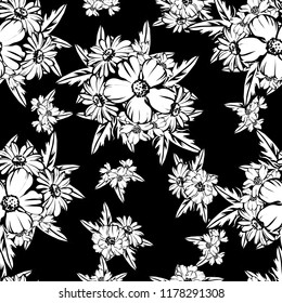 Abstract elegance seamless pattern with floral background
