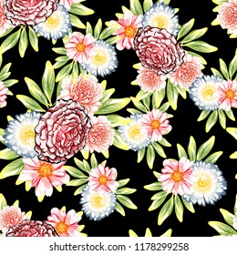 Abstract elegance seamless pattern with floral background
