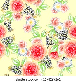 Abstract elegance seamless pattern with floral background
