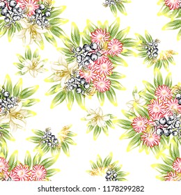 Abstract elegance seamless pattern with floral background
