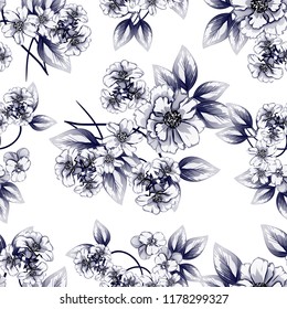 Abstract elegance seamless pattern with floral background
