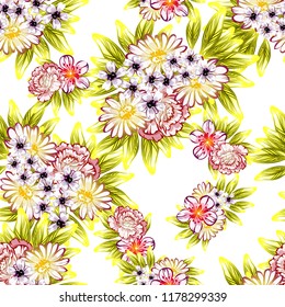 Abstract elegance seamless pattern with floral background
