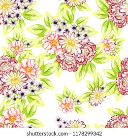 Abstract elegance seamless pattern with floral background
