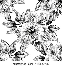 Abstract elegance seamless pattern with floral background
