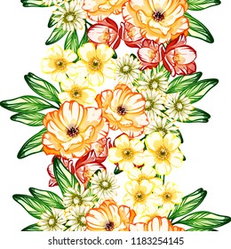 Abstract elegance seamless pattern with floral background