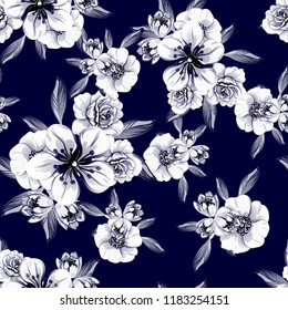 Abstract elegance seamless pattern with floral background