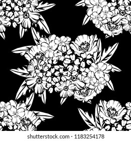 Abstract elegance seamless pattern with floral background