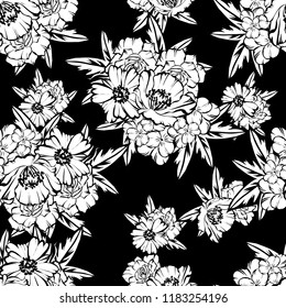 Abstract elegance seamless pattern with floral background