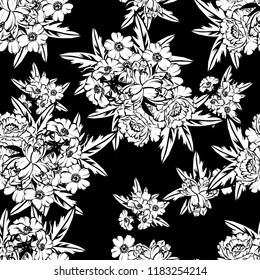 Abstract elegance seamless pattern with floral background