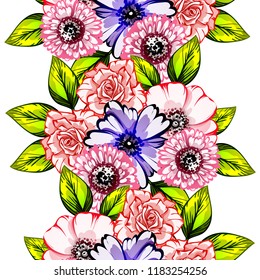 Abstract elegance seamless pattern with floral background