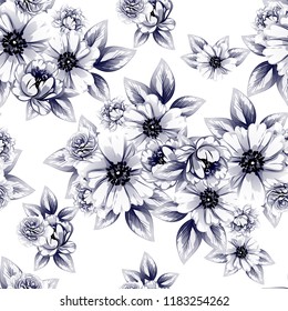 Abstract elegance seamless pattern with floral background