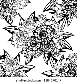 Abstract elegance seamless pattern with floral background