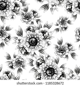 Abstract elegance seamless pattern with floral background
