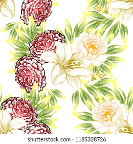 Abstract elegance seamless pattern with floral background