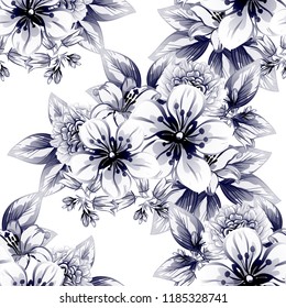 Abstract elegance seamless pattern with floral background