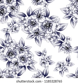 Abstract elegance seamless pattern with floral background