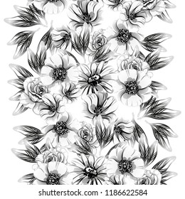 Abstract elegance seamless pattern with floral background