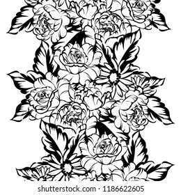 Abstract elegance seamless pattern with floral background