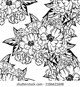 Abstract elegance seamless pattern with floral background