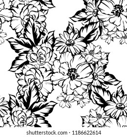Abstract elegance seamless pattern with floral background