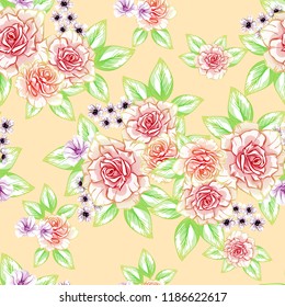 Abstract elegance seamless pattern with floral background