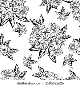 Abstract elegance seamless pattern with floral background