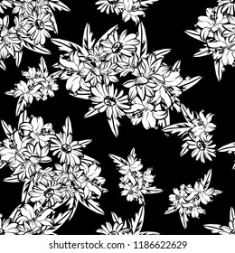 Abstract elegance seamless pattern with floral background