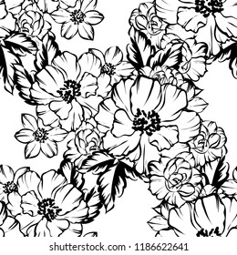 Abstract elegance seamless pattern with floral background