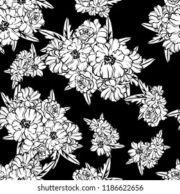 Abstract elegance seamless pattern with floral background
