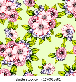 Abstract elegance seamless pattern with floral background