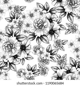 Abstract elegance seamless pattern with floral background