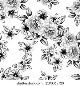 Abstract elegance seamless pattern with floral background