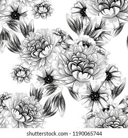 Abstract elegance seamless pattern with floral background