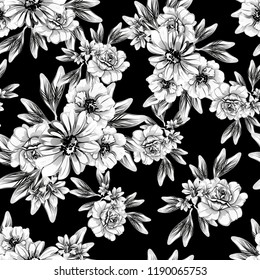 Abstract elegance seamless pattern with floral background
