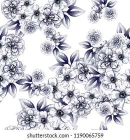 Abstract elegance seamless pattern with floral background