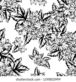 Abstract elegance seamless pattern with floral background