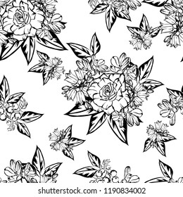 Abstract elegance seamless pattern with floral background