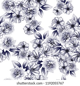 Abstract elegance seamless pattern with floral background