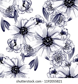 Abstract elegance seamless pattern with floral background