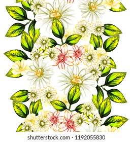 Abstract elegance seamless pattern with floral background