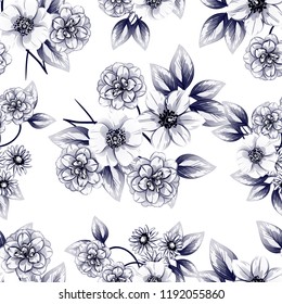 Abstract elegance seamless pattern with floral background